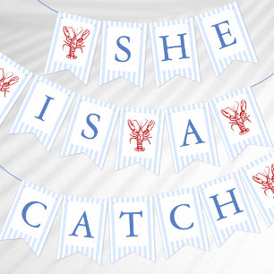 She Is A Catch Coastal Hamptons Bachelorette Bunting Flags