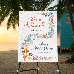 She Is a Catch Ocean Beach Bridal Shower Welcome  Foam Board