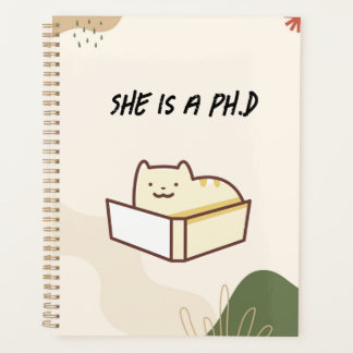 She is a phD planner, notebook