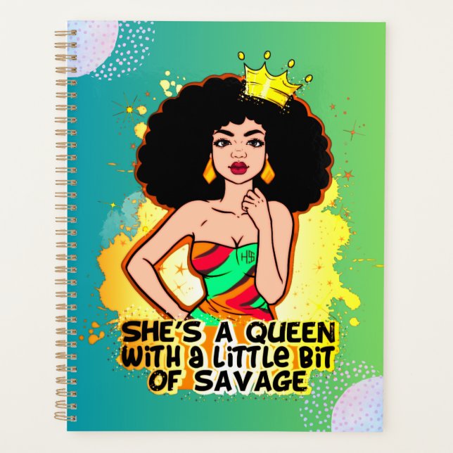 She Is A Queen Melanin Sista Black Girl Magic Planner (Front)