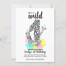 She is a Wild ONE 1st Birthday invitation