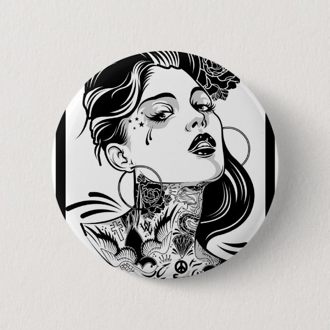 SHE IS ABOUT PINBACK BUTTON (Front)
