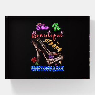 She Is Beautiful Strong Unstoppable Paperweight
