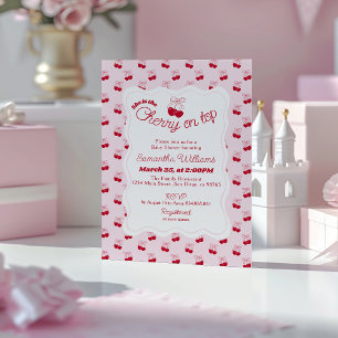 She is Cherry on Top Baby Girl Shower Invitation