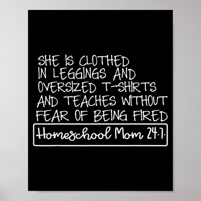 She Is Clothed In Leggings And Oversized Homeschoo Poster (Front)