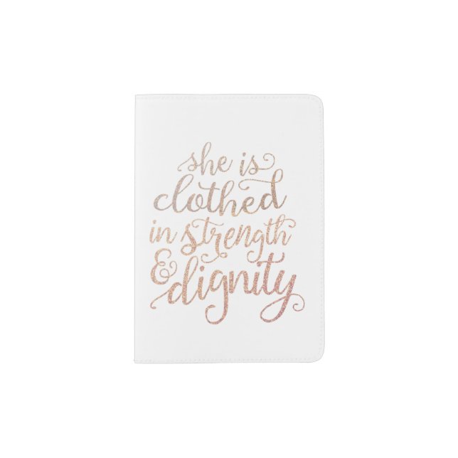"She Is Clothed in Strength and Dignity" Passport Holder (Front)