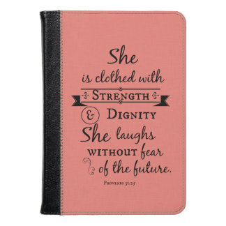 She is Clothed in Strength and Dignity Verse Kindle Case