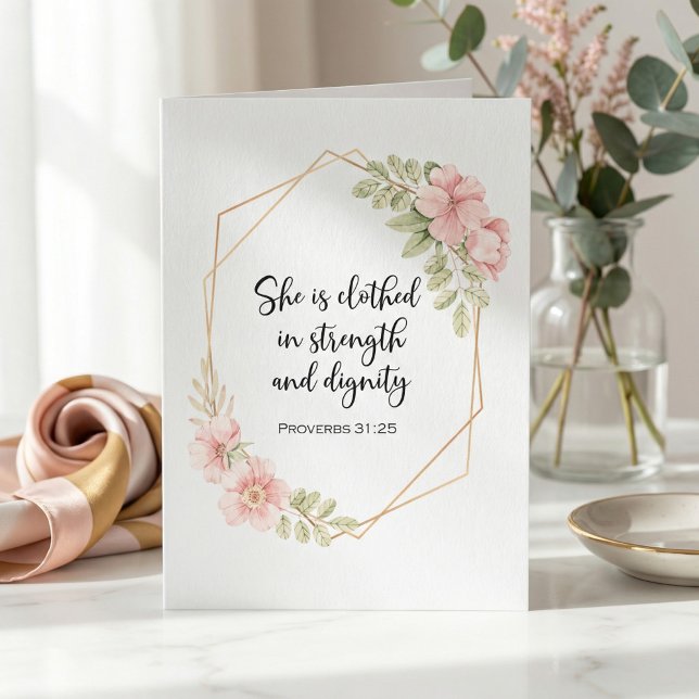 She Is Clothed in Strength & Dignity Thank you Card (Creator Uploaded)