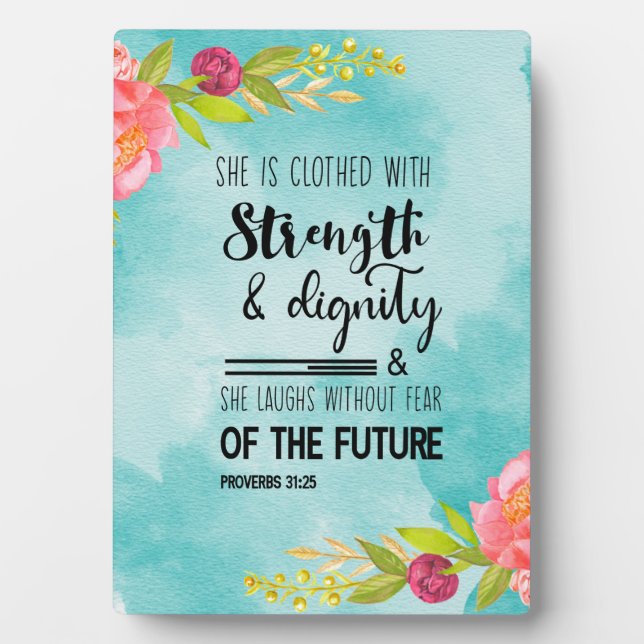 She is Clothed with Strength and Dignity Plaque (Front)