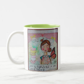 She is Content Two-Tone Coffee Mug