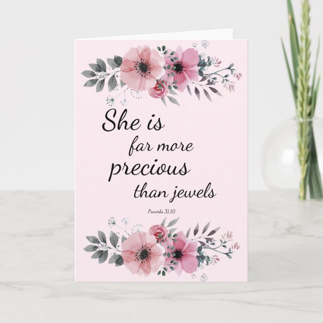 She is Far More Precious Than Jewels Card (Front)