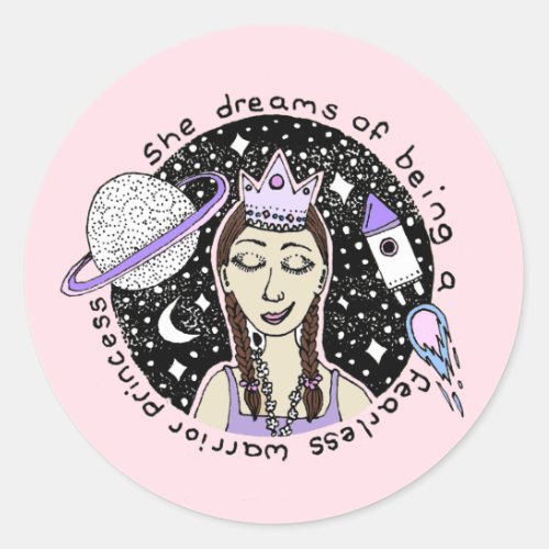 She is fearless Feminist Girls Stickers
