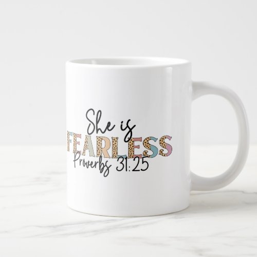 She is fearless proverbs 3125 christian leopard giant coffee mug