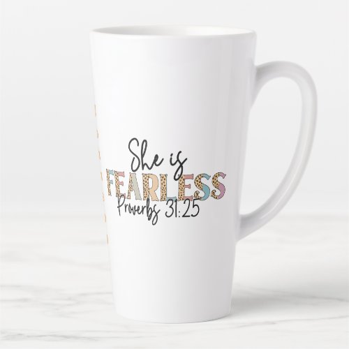 She is fearless proverbs 3125 christian leopard latte mug