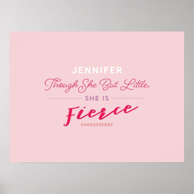 She is Fierce Personalized Poster Print (Front)
