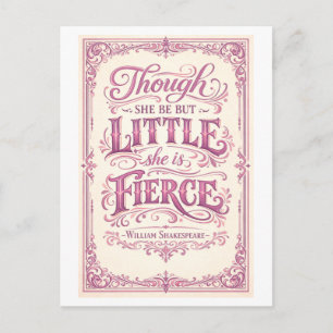 "She Is Fierce" Shakespeare Postcard