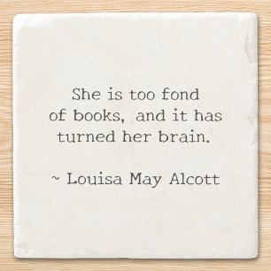 She is Fond of Books Stone Coaster
