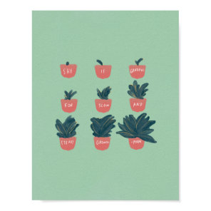 "She is grateful for slow and steady growth" Poster