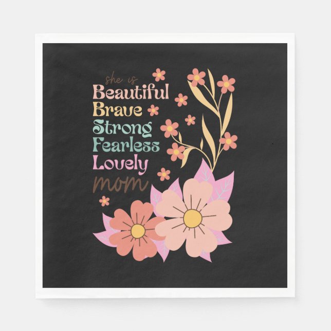 She Is Lovely Mom Napkins (Front)