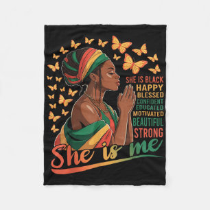 She Is Me Strong Educated Juneteenth Women Black H Fleece Blanket