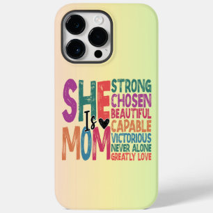 She Is Mom Blessed Mom Retro Quote Mother's Day Case-Mate iPhone 14 Pro Max Case