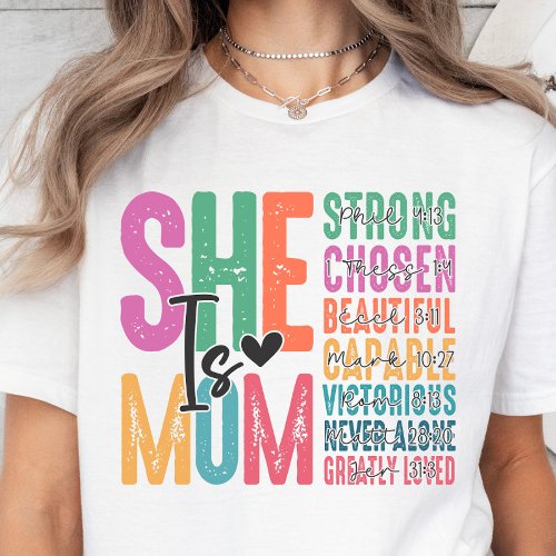 She Is Mom Christian Verses Mothers Day T_shirt