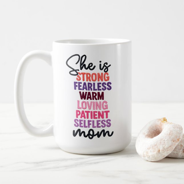 *She is Mom Coffee Mug (With Donut)
