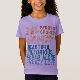 She Is Mom Inspirational Retro Typography Mother's T-Shirt