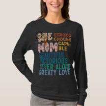 She Is Mom Inspirational Retro Typography Mother's