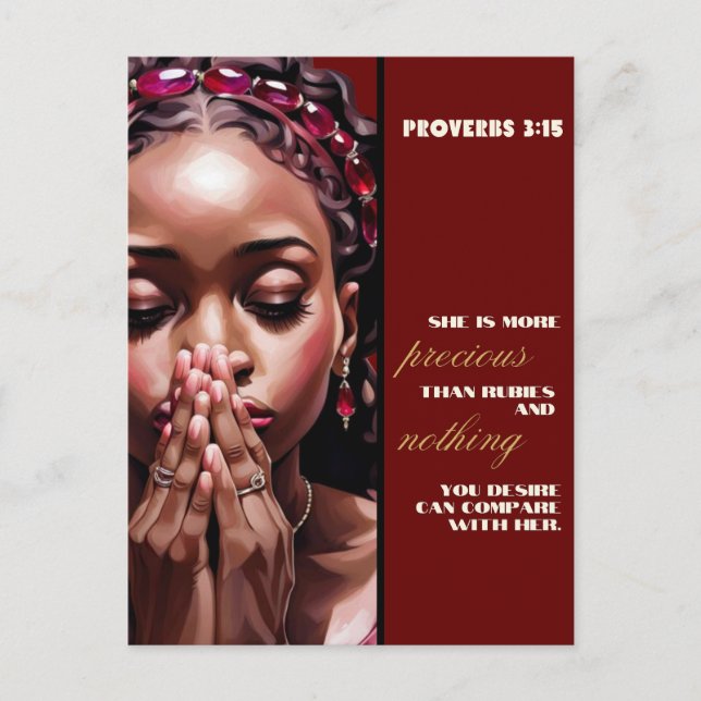 She is More Precious Than Rubies Glossy Poster Postcard (Front)