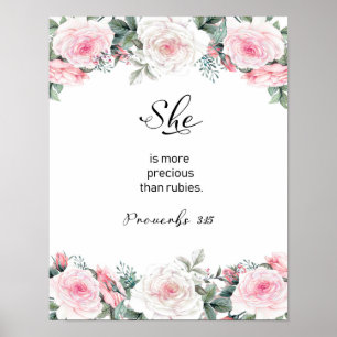 She Is More Precious Than Rubies, Scripture Poster