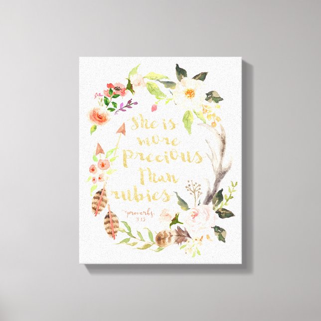 She is More Precious Than Rubies Wall Art (Front)