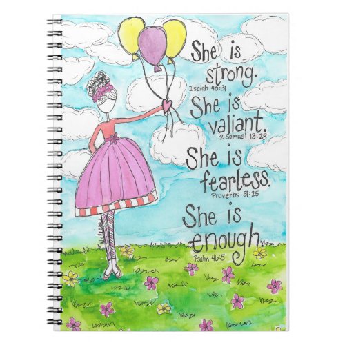 She is  notebook