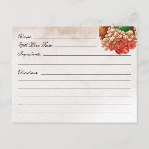 She is of the Market Bridal Shower Recipe Enclosure Card