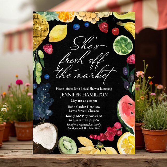 She is off the Market | Chalkboard Bridal Shower I Invitation (Creator Uploaded)