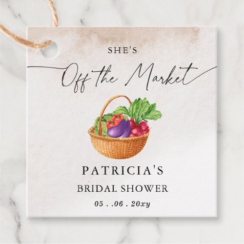 She is off the Market Farmers Market Bridal Shower Favor Tags