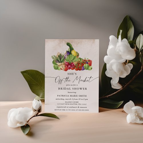 She is off the Market Farmers Market Bridal Shower Invitation