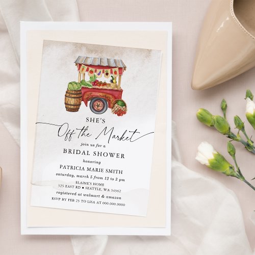 She is off the Market Farmers Market Bridal Shower Invitation