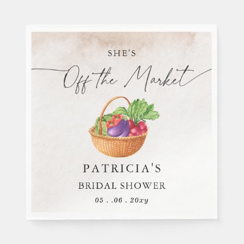 She is off the Market Farmers Market Bridal Shower Napkins