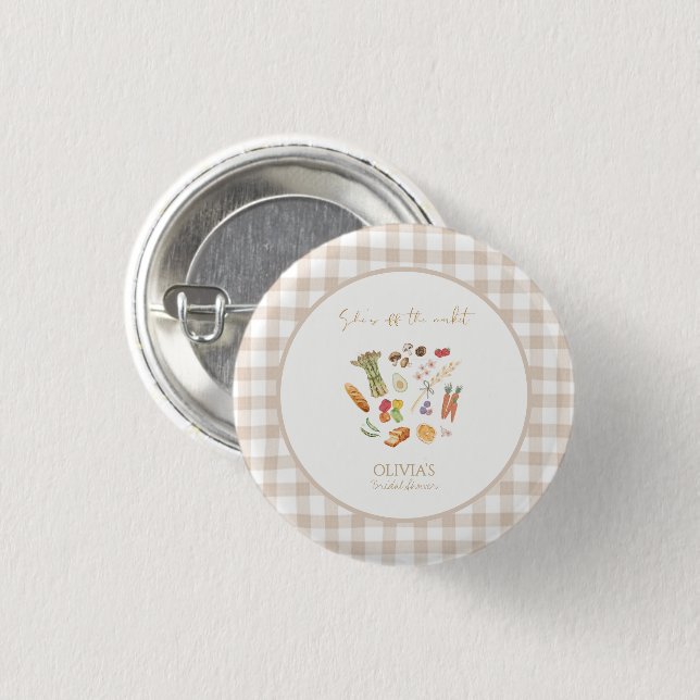 She is off the market floral bridal shower button (Front & Back)