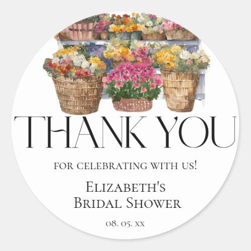 She Is Off The Market Flowers Shop Thank You Classic Round Sticker