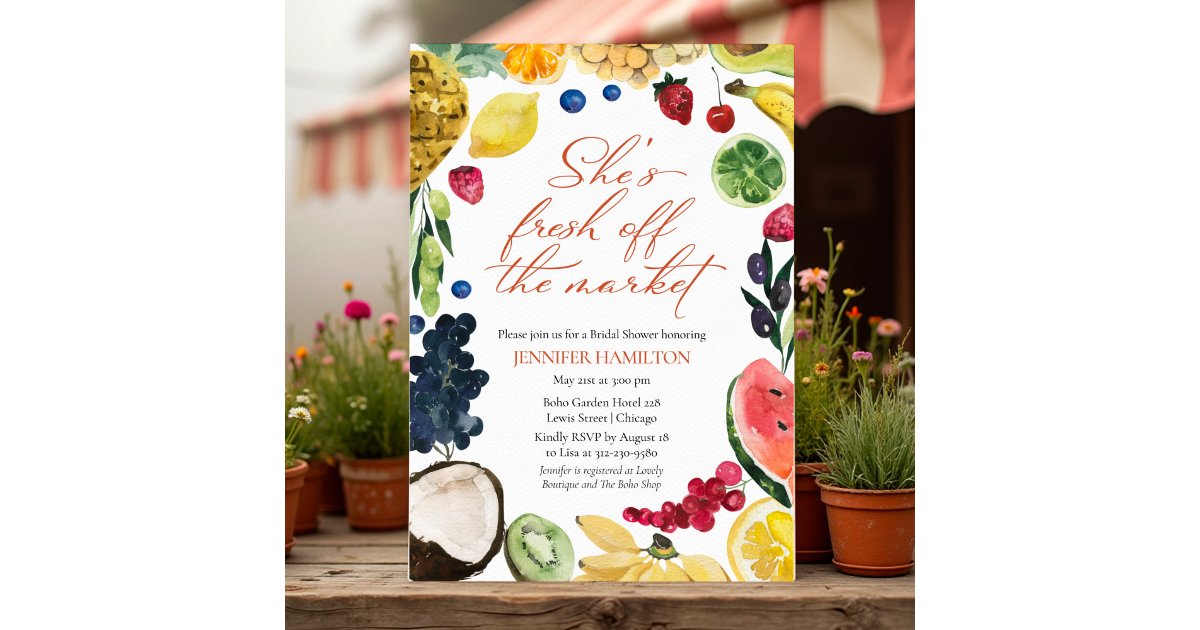 Vad Invitation She is off the Market | Watercolor Bridal Shower Invitation | Zazzle
