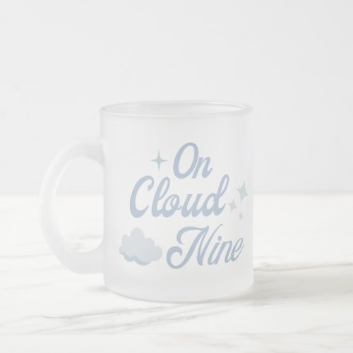 She Is On Cloud 9 Bachelorette Party  Frosted Glass Coffee Mug