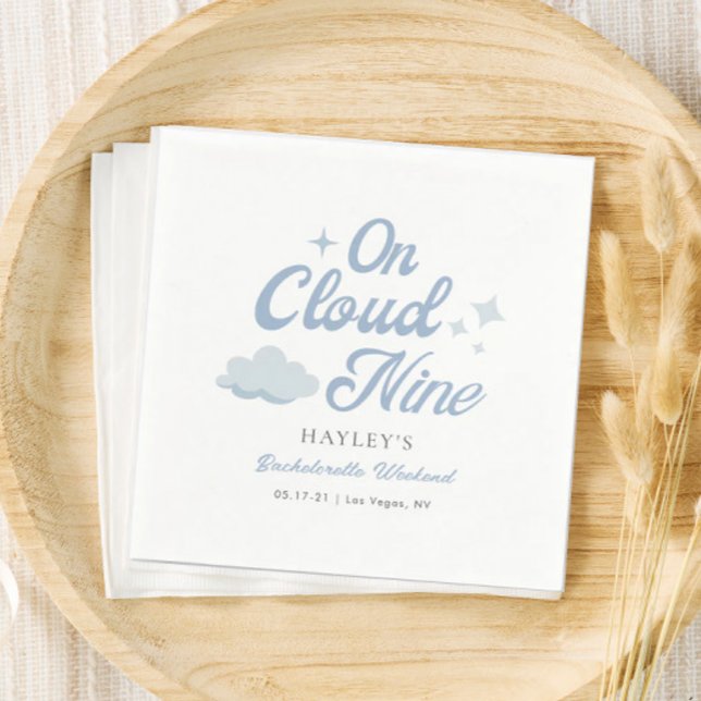 She Is On Cloud 9 Bachelorette Weekend Napkins (Creator Uploaded)