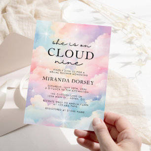 She Is On Cloud 9 Dreamy Stars Bridal Shower Invitation