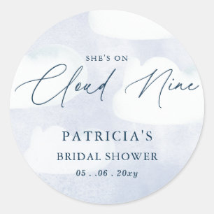 She is on Cloud Nine Bridal Shower Classic Round Sticker