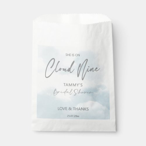 She is on cloud nine bridal shower  favor bag