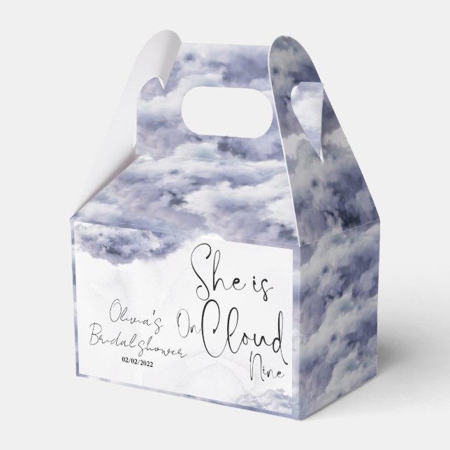 She is on cloud nine bridal shower  favor boxes (Front Side)