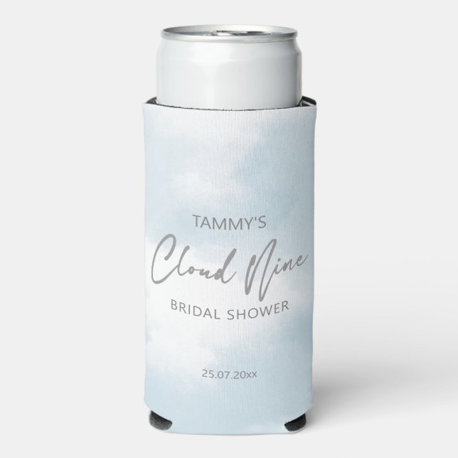 She is on cloud nine bridal shower favors seltzer can cooler (Seltzer Front)