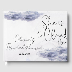 She is on cloud nine bridal shower guest book